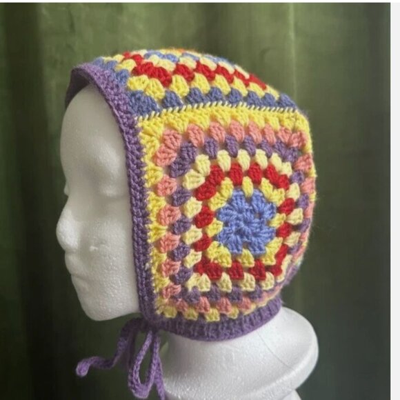 Women's Knitted Multi-Colored Hat Pilot Hat Aviator Hat - Picture 5 of 7